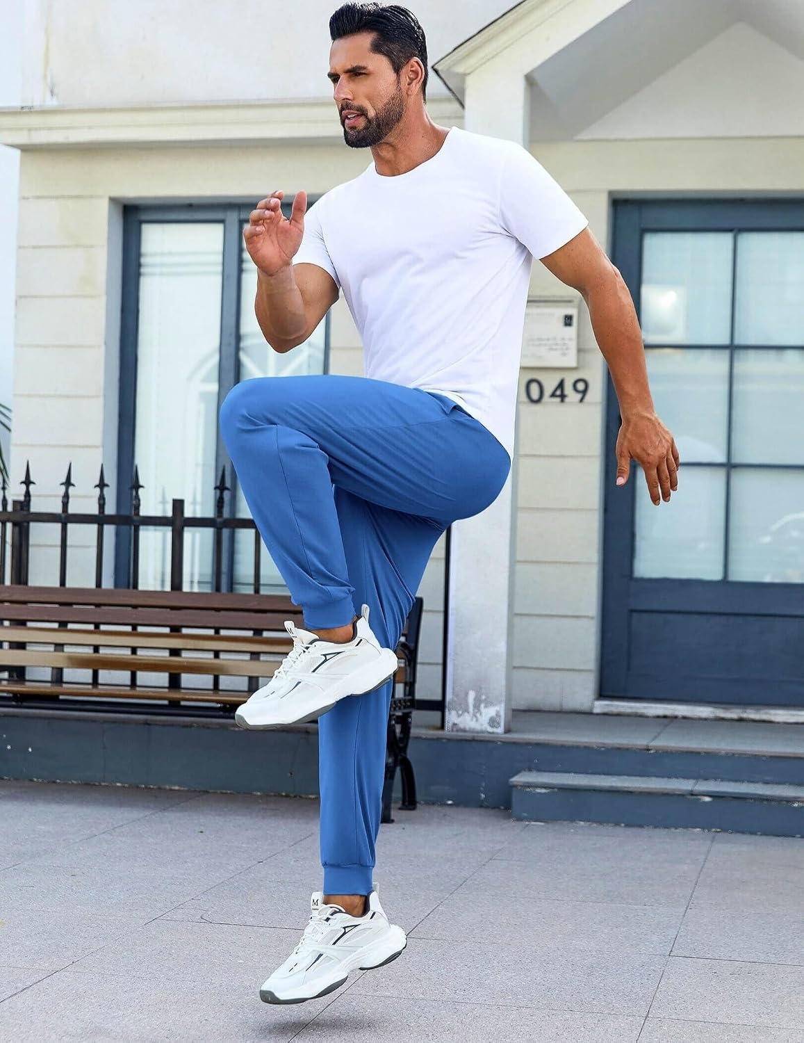 image:imageEkouaer Mens Pajama Pants Jogger Comfy Loungewear with Pockets DrawstringBlue