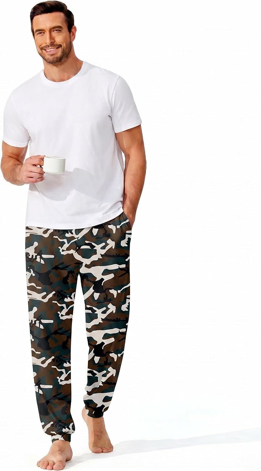 image:imageEkouaer Mens Pajama Pants Jogger Comfy Loungewear with Pockets DrawstringCamouflagel