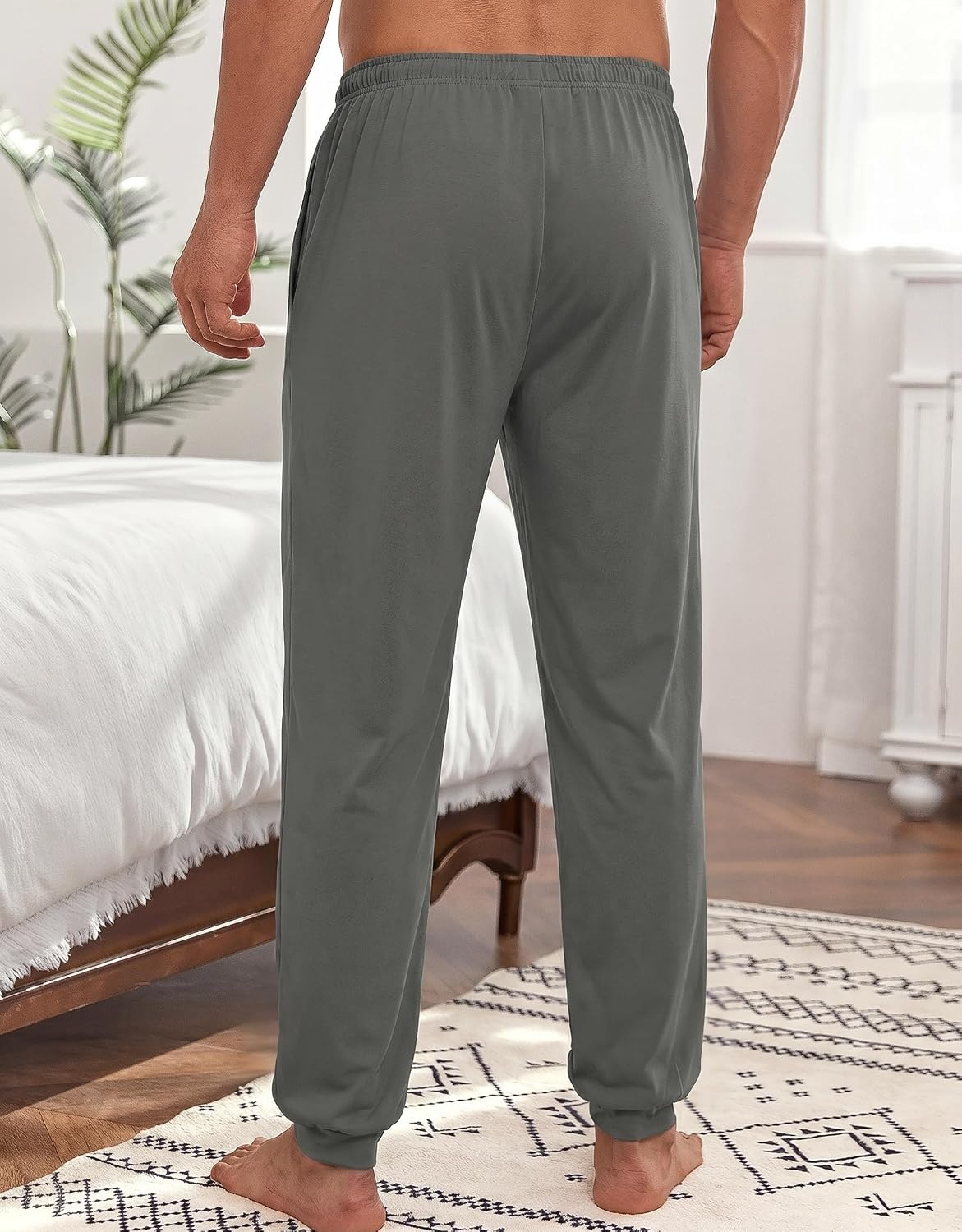 image:imageEkouaer Mens Pajama Pants Jogger Comfy Loungewear with Pockets DrawstringDark Grey