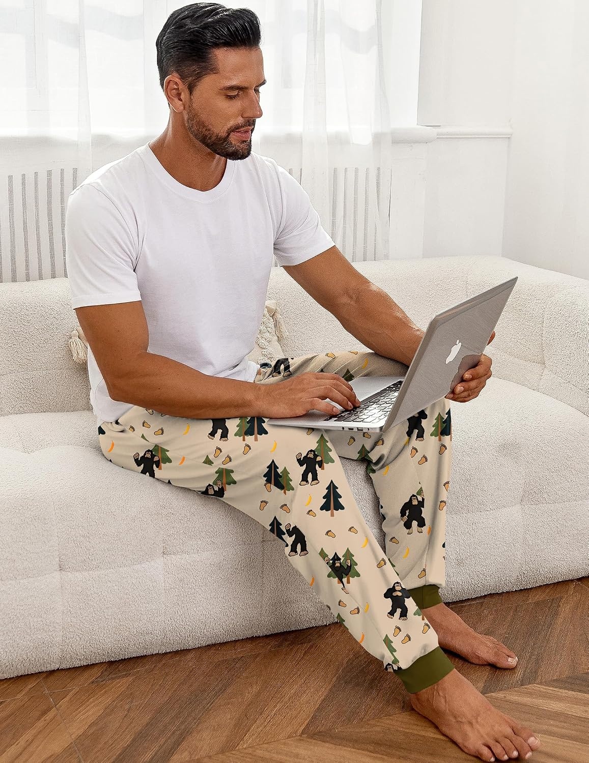 image:imageEkouaer Mens Pajama Pants Jogger Comfy Loungewear with Pockets DrawstringForest Bigfoot