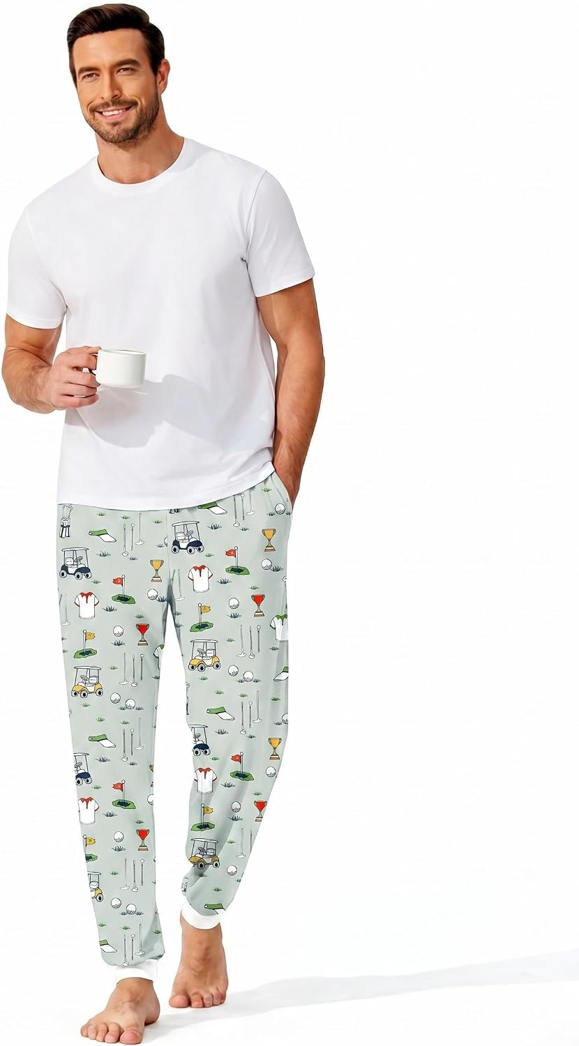 image:imageEkouaer Mens Pajama Pants Jogger Comfy Loungewear with Pockets DrawstringGolf