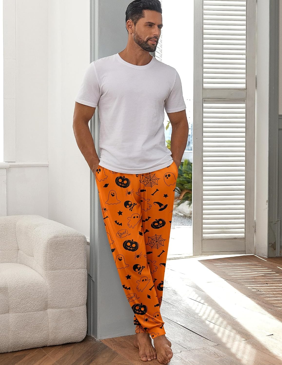 image:imageEkouaer Mens Pajama Pants Jogger Comfy Loungewear with Pockets DrawstringHalloween