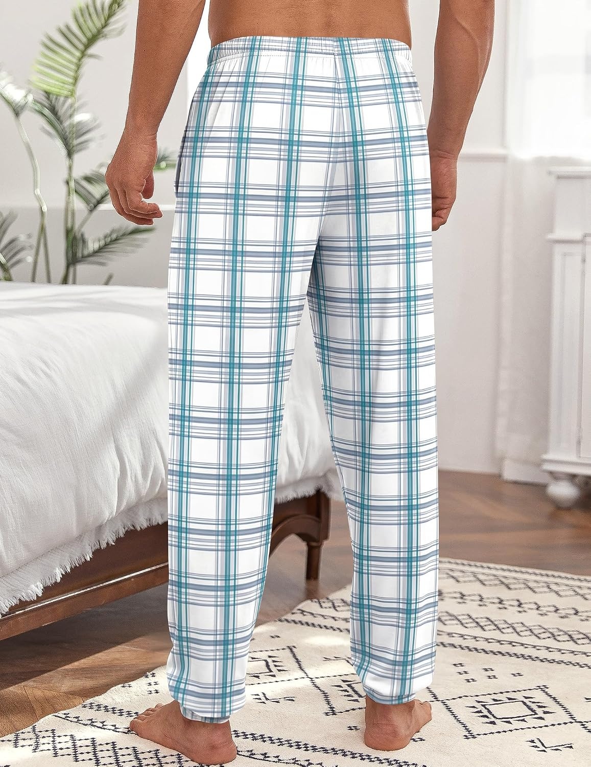 image:imageEkouaer Mens Pajama Pants Jogger Comfy Loungewear with Pockets DrawstringMist Plaid