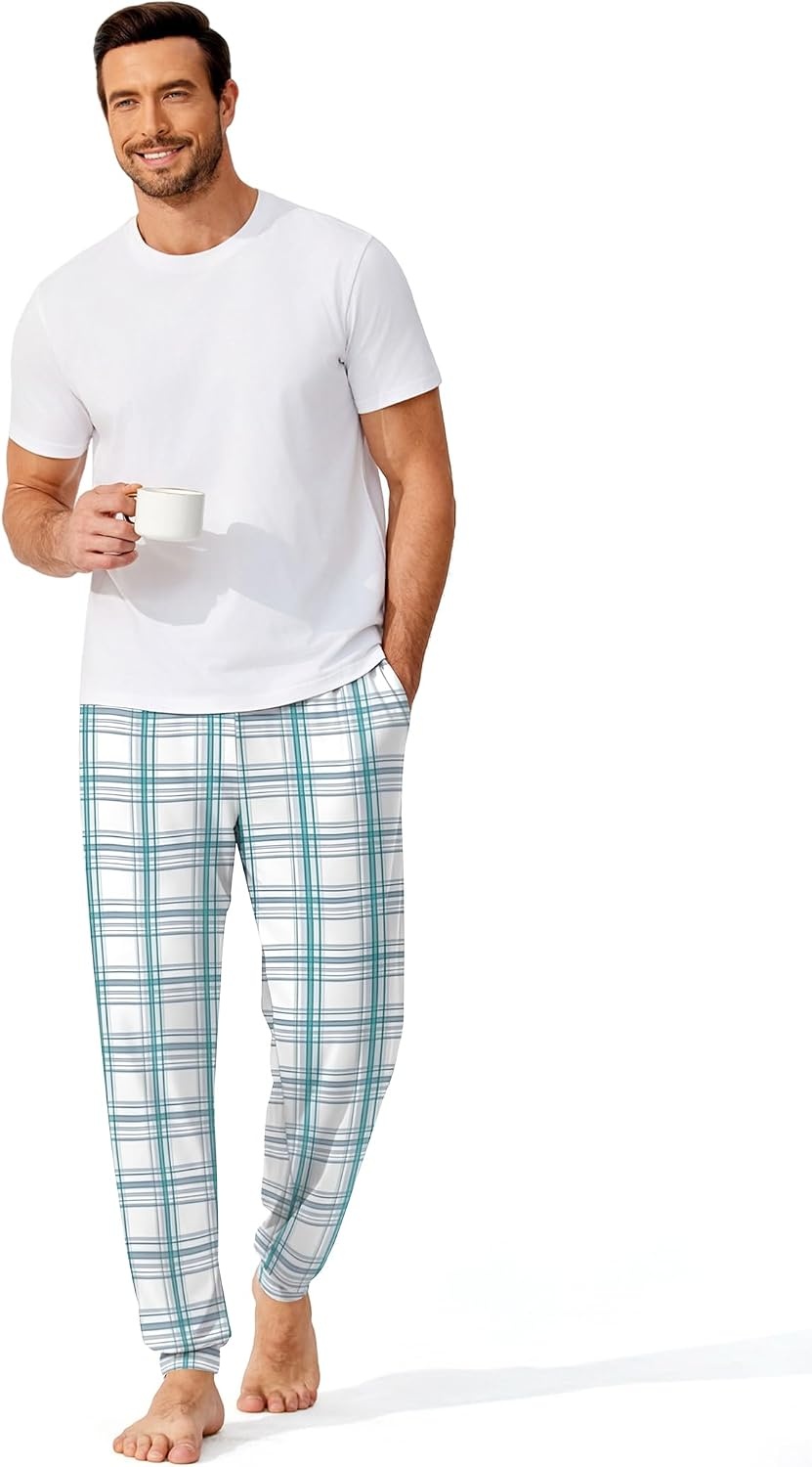 image:imageEkouaer Mens Pajama Pants Jogger Comfy Loungewear with Pockets DrawstringMist Plaid