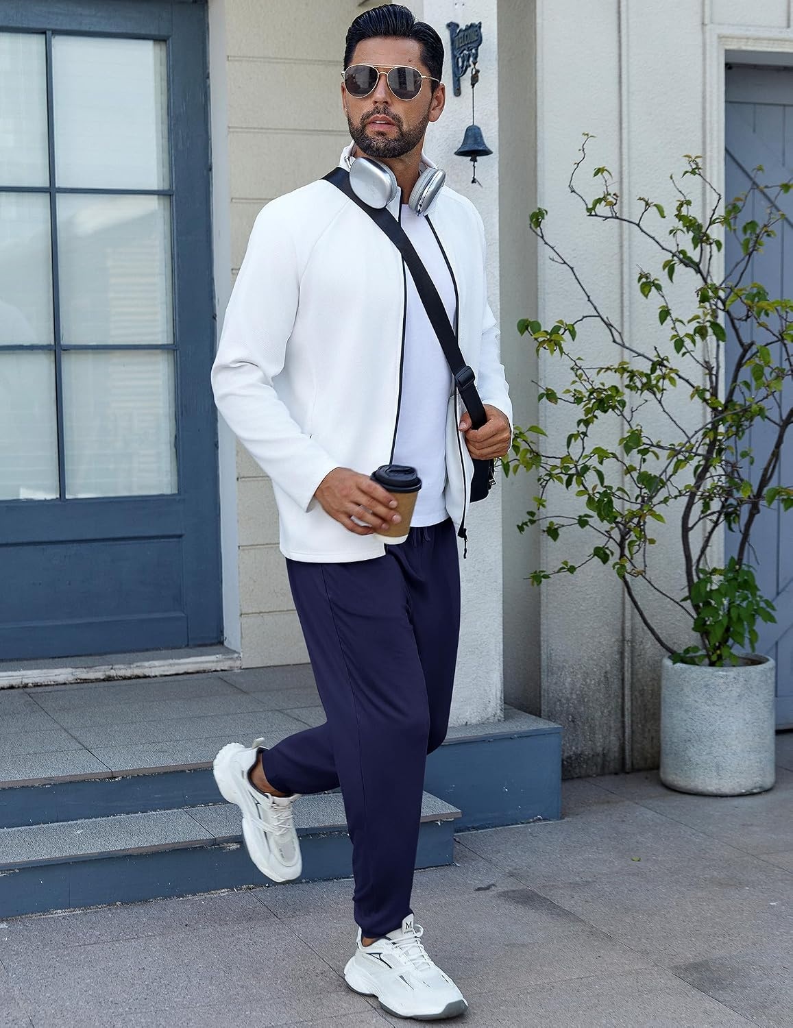 image:imageEkouaer Mens Pajama Pants Jogger Comfy Loungewear with Pockets DrawstringNavy Blue