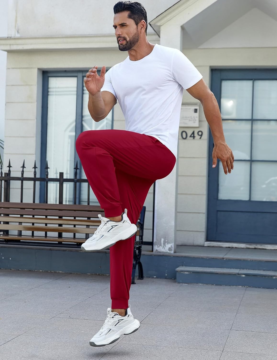 image:imageEkouaer Mens Pajama Pants Jogger Comfy Loungewear with Pockets DrawstringRed