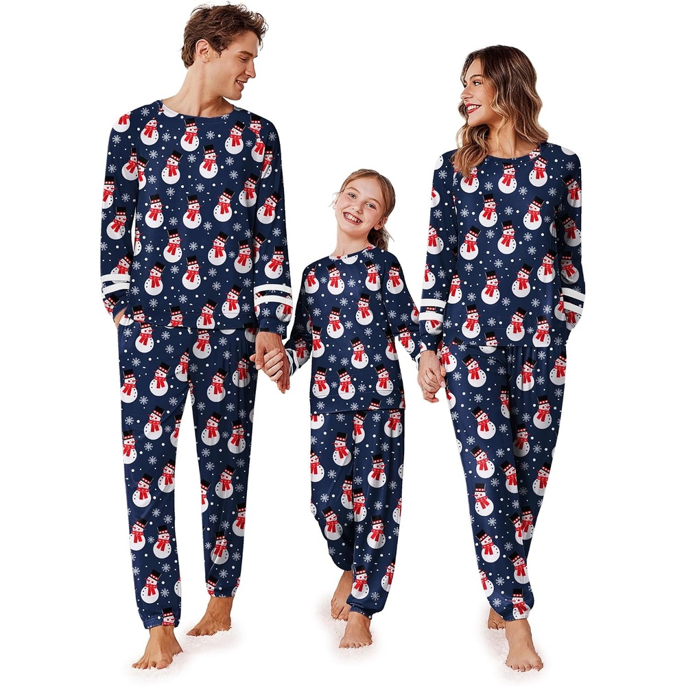image:imageEkouaer Family Christmas Pajamas Matching Sets Cute Long Sleeve Couple PjsNavysnowman