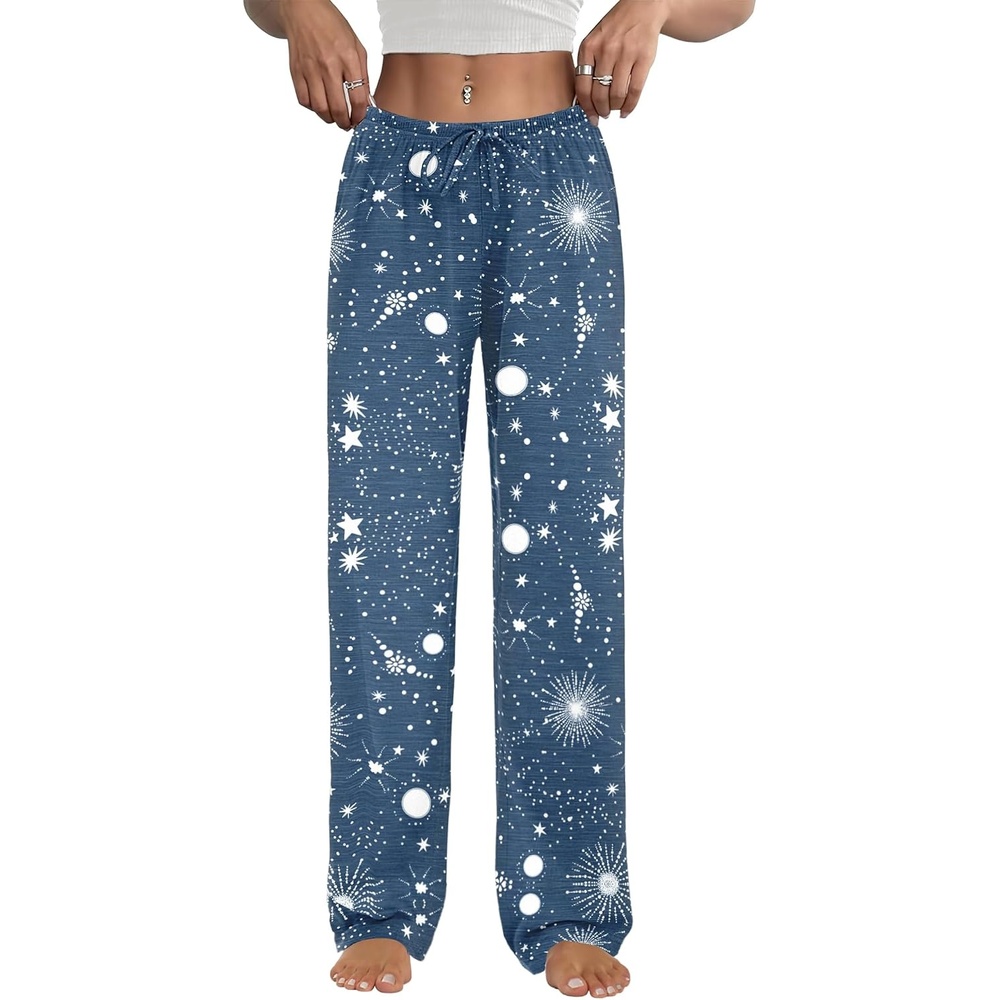image:imageEkouaer Womens Pajama Pants Lounge Pants Soft Drawstring Pj BottomsBlue Starry Sky
