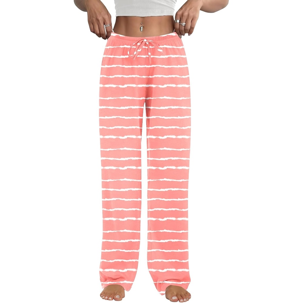 image:imageEkouaer Womens Pajama Pants Lounge Pants Soft Drawstring Pj BottomsPink Wavy