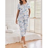 Ekouaer 2 Pack Womens Pajamas Sets Short Sleeve Tops and Capri Pants Pjs(Blue Flowers  Navy Blue)
