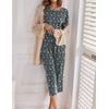 Ekouaer 2 Pack Womens Pajamas Sets Short Sleeve Tops and Capri Pants Pjs(Deep Grey，stars)