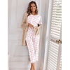 Ekouaer 2 Pack Womens Pajamas Sets Short Sleeve Tops and Capri Pants Pjs(Hydrangeas)