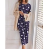 Ekouaer 2 Pack Womens Pajamas Sets Short Sleeve Tops and Capri Pants Pjs(Moon  Stars)