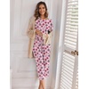 Ekouaer 2 Pack Womens Pajamas Sets Short Sleeve Tops and Capri Pants Pjs(Panting Roses)
