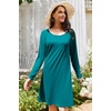 Ekouaer 3 Pack Long Sleeve Nightgowns for Women Casual Sleepwear Nightshirt(Black blue Green wine Red)