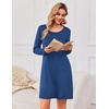 Ekouaer 3 Pack Long Sleeve Nightgowns for Women Casual Sleepwear Nightshirt(Black blue purple)