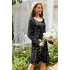 Ekouaer 3 Pack Long Sleeve Nightgowns for Women Casual Sleepwear Nightshirt(Coffee constellation navy Flower)