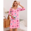 Ekouaer 3 Pack Long Sleeve Nightgowns for Women Casual Sleepwear Nightshirt(Dog Print cat Print donut Print)