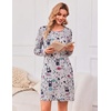 Ekouaer 3 Pack Long Sleeve Nightgowns for Women Casual Sleepwear Nightshirt(Dog Print cat Print donut Print)