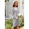 Ekouaer 3 Pack Long Sleeve Nightgowns for Women Casual Sleepwear Nightshirt(Good Night coffee star)