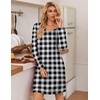 Ekouaer 3 Pack Long Sleeve Nightgowns for Women Casual Sleepwear Nightshirt(Red Plaid green Plaid white Plaid)