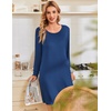 Ekouaer 3 Pack Long Sleeve Nightgowns for Women Casual Sleepwear Nightshirt(Star constellation navy)