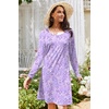 Ekouaer 3 Pack Long Sleeve Nightgowns for Women Casual Sleepwear Nightshirt(Star purple pink Sheep)
