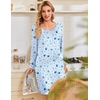 Ekouaer 3 Pack Long Sleeve Nightgowns for Women Casual Sleepwear Nightshirt(Star purple pink Sheep)