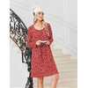 Ekouaer 3 Pack Womens Long Sleeve Nightgowns Soft Sleep Shirt Sleepwear(Black navy red White Flower)
