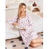 Ekouaer 3 Pack Womens Long Sleeve Nightgowns Soft Sleep Shirt Sleepwear(White Pink Flower pink green Floral)