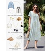 Ekouaer Cotton Nightgowns for Women Long Pleated House Dresses with Pockets(Daisy Green)
