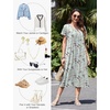 Ekouaer Cotton Nightgowns for Women Long Pleated House Dresses with Pockets(Flowers Green)