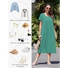 Ekouaer Cotton Nightgowns for Women Long Pleated House Dresses with Pockets(Light Green)