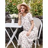 Ekouaer Cotton Nightgowns for Women Long Pleated House Dresses with Pockets(Pink Cuttlefish)