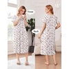 Ekouaer Cotton Nightgowns for Women Long Pleated House Dresses with Pockets(Pink Cuttlefish)