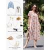 Ekouaer Cotton Nightgowns for Women Long Pleated House Dresses with Pockets(Pink Flower)