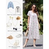 Ekouaer Cotton Nightgowns for Women Long Pleated House Dresses with Pockets(Watercolor Flowers Pink)