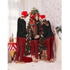 Ekouaer Family Christmas Pajamas Matching Sets Cute Long Sleeve Couple Pjs(Black Red Plaid)