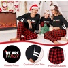 Ekouaer Family Christmas Pajamas Matching Sets Cute Long Sleeve Couple Pjs(Black Red Plaid)