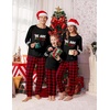 Ekouaer Family Christmas Pajamas Matching Sets Cute Long Sleeve Couple Pjs(Black Red Plaid)