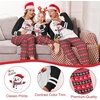 Ekouaer Family Christmas Pajamas Matching Sets Cute Long Sleeve Couple Pjs(Black Red-snowman)