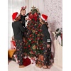 Ekouaer Family Christmas Pajamas Matching Sets Cute Long Sleeve Couple Pjs(Black-santa)