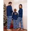 Ekouaer Family Christmas Pajamas Matching Sets Cute Long Sleeve Couple Pjs(Blue-christmas)