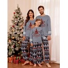 Ekouaer Family Christmas Pajamas Matching Sets Cute Long Sleeve Couple Pjs(Gray-christmas Tree)