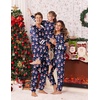 Ekouaer Family Christmas Pajamas Matching Sets Cute Long Sleeve Couple Pjs(Navy-snowman)
