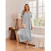 Ekouaer Long Nightgowns for Women 3 Pack Plus Size Short Sleeve House Dress(Black/Grey/Grey Stripe)