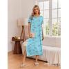 Ekouaer Long Nightgowns for Women 3 Pack Plus Size Short Sleeve House Dress(Grey Coffee/Purple Star/Blue Butterfly)