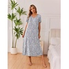 Ekouaer Long Nightgowns for Women 3 Pack Plus Size Short Sleeve House Dress(Grey Coffee/Purple Star/Blue Butterfly)