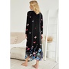Ekouaer Long Nightgowns for Women Long Sleeve House Dress with Pockets(Black Butterfly)