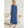 Ekouaer Long Nightgowns for Women Long Sleeve House Dress with Pockets(Blue)